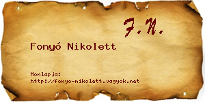Fonyó Nikolett névjegykártya