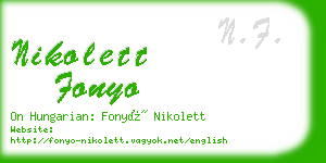 nikolett fonyo business card